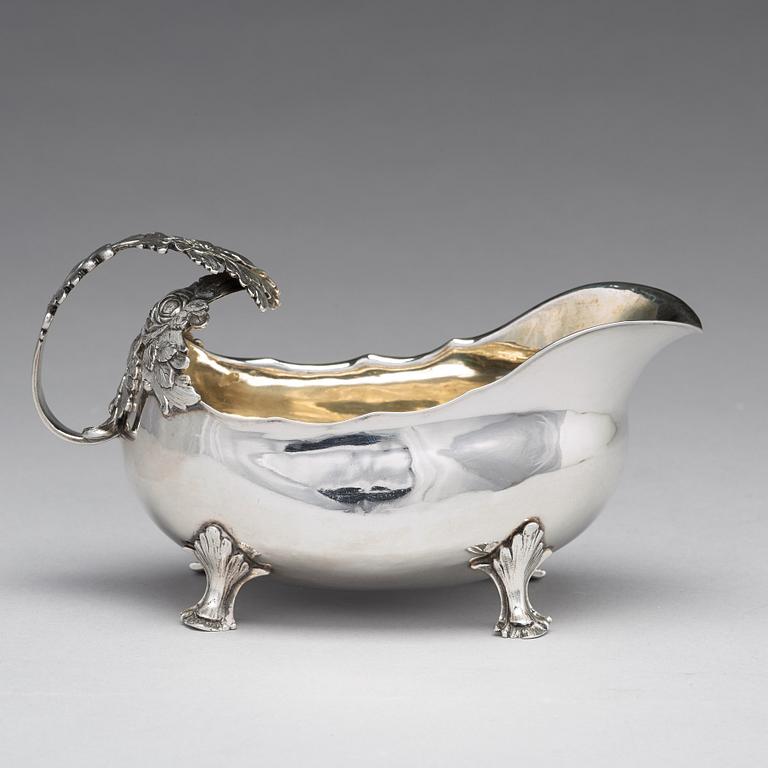 A Swedish 18th century parcel-gilt silver cream-jug, mark of Petter Åkerman, Stockholm 1782.