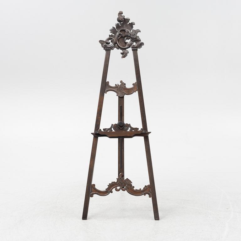 A carved easel, first half of the 20th Century.