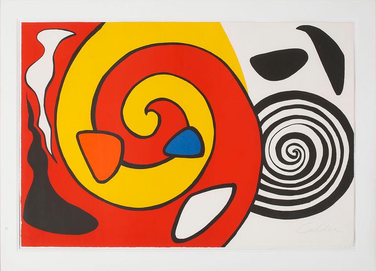 ALEXANDER CALDER, litograph in colours, signed and numbered 105/125.