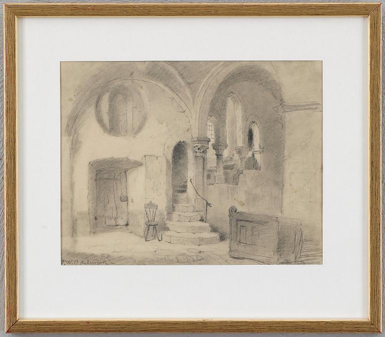 FRANS WILHELM ODELMARK, blyertsteckning, signerad.
