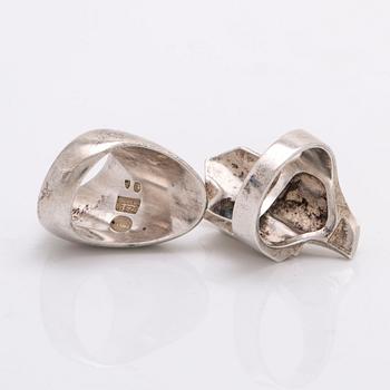 2 rings sterling silver, Lapponia approx size 55, Georg Jensen  approx size 51, total weight 28,8 g.