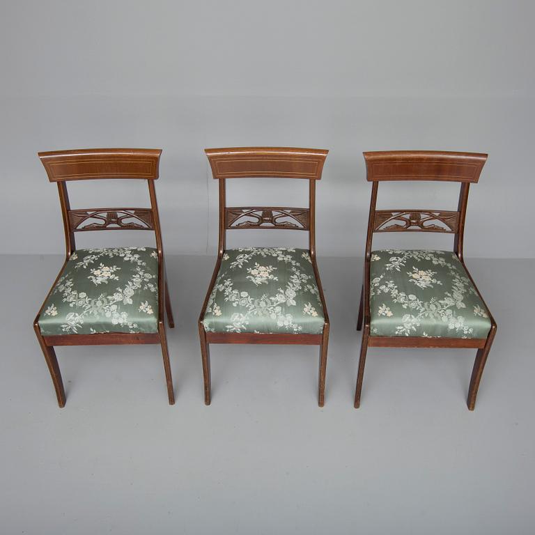 STOLAR, 3 st, biedermeierstil, tidigt 1920-tal.