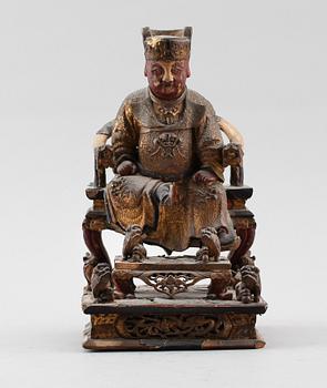 SKULPTUR, snidat trä, Kina, sannolikt 1800-tal.