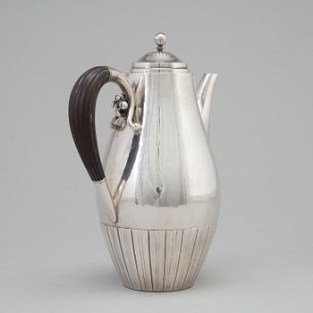 JOHAN ROHDE, Kaffeservis, 3 delar, "Cosmos", sterling silver, Georg Jensen, Köpenhamn, efter 1945.