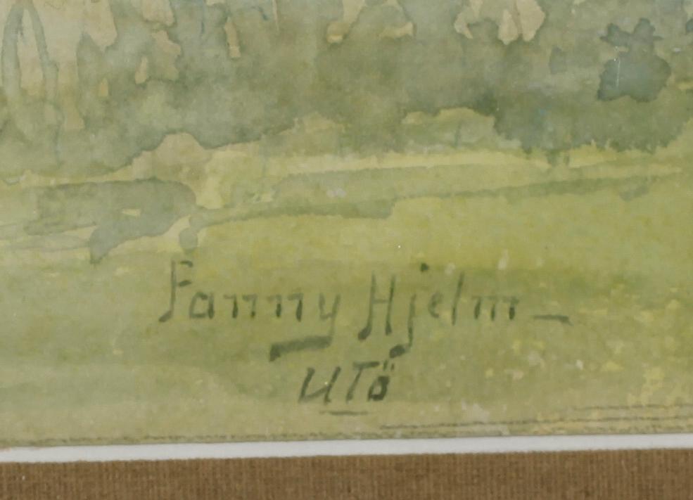 FANNY HJELM, akvarell, signerad.