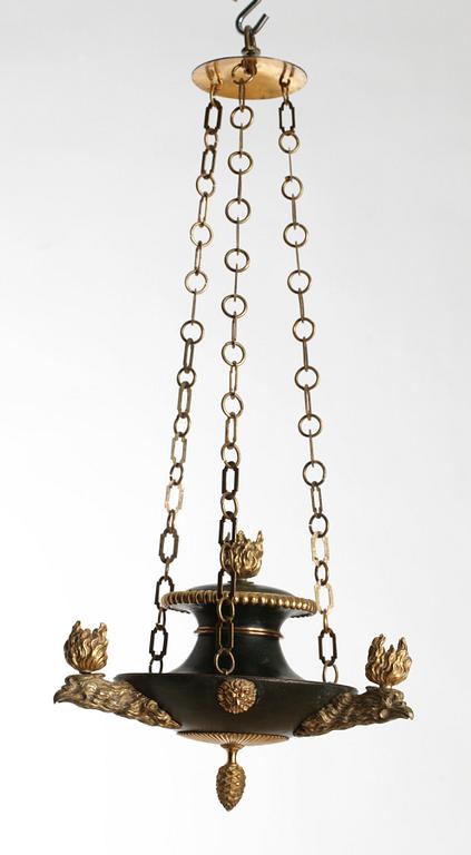 AMPEL, för tre ljus. Empirestil, 1800-talets slut.