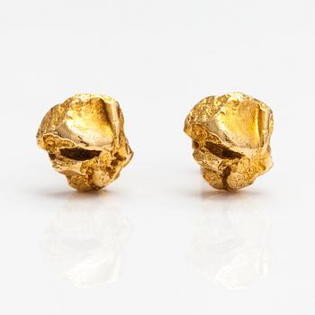 Björn Weckström, A pair of 18k gold earrings "Nugget". Lapponia.