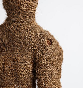Ewa Pachucka, sculpture "The Open man", crocheted, ca 124 x 47 cm, signed Eva Jaroszyńska 1969.