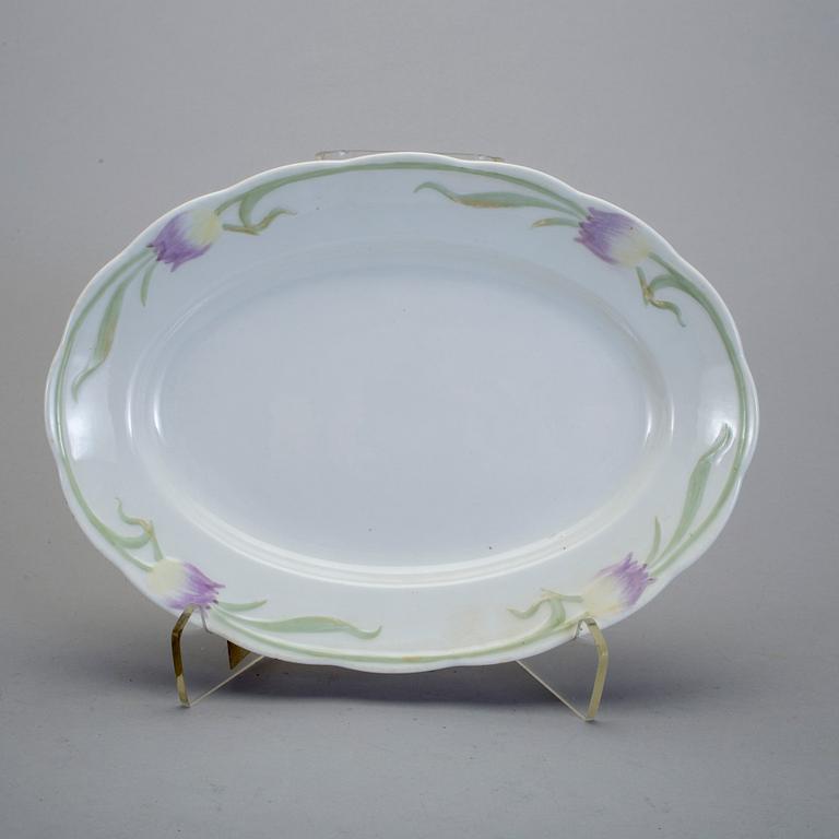 ALF WALLANDER, Rörstrand, "Tulpan", uppläggningsfat 4 st, benporslin. I produktion 1897-1902.