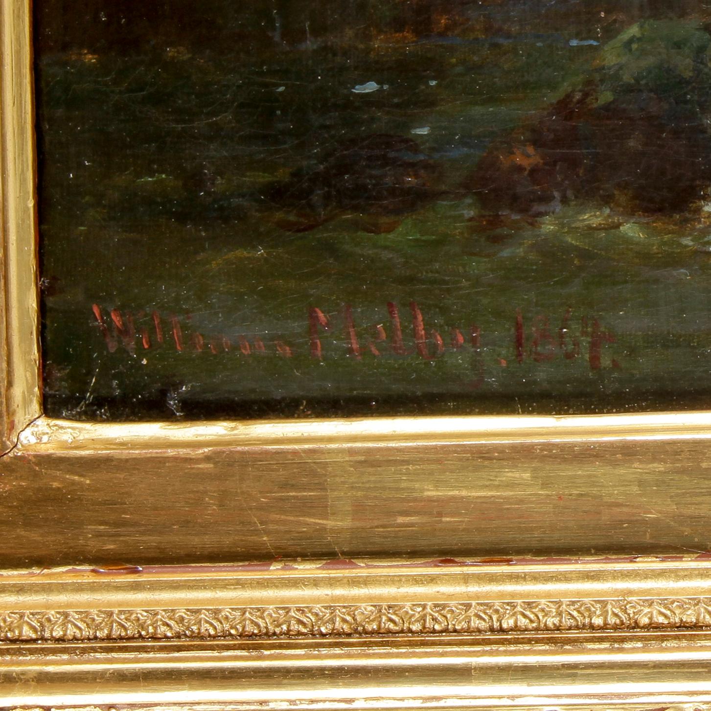 A Wilhelm Melbye oil on canvas, signed and dated 1864.