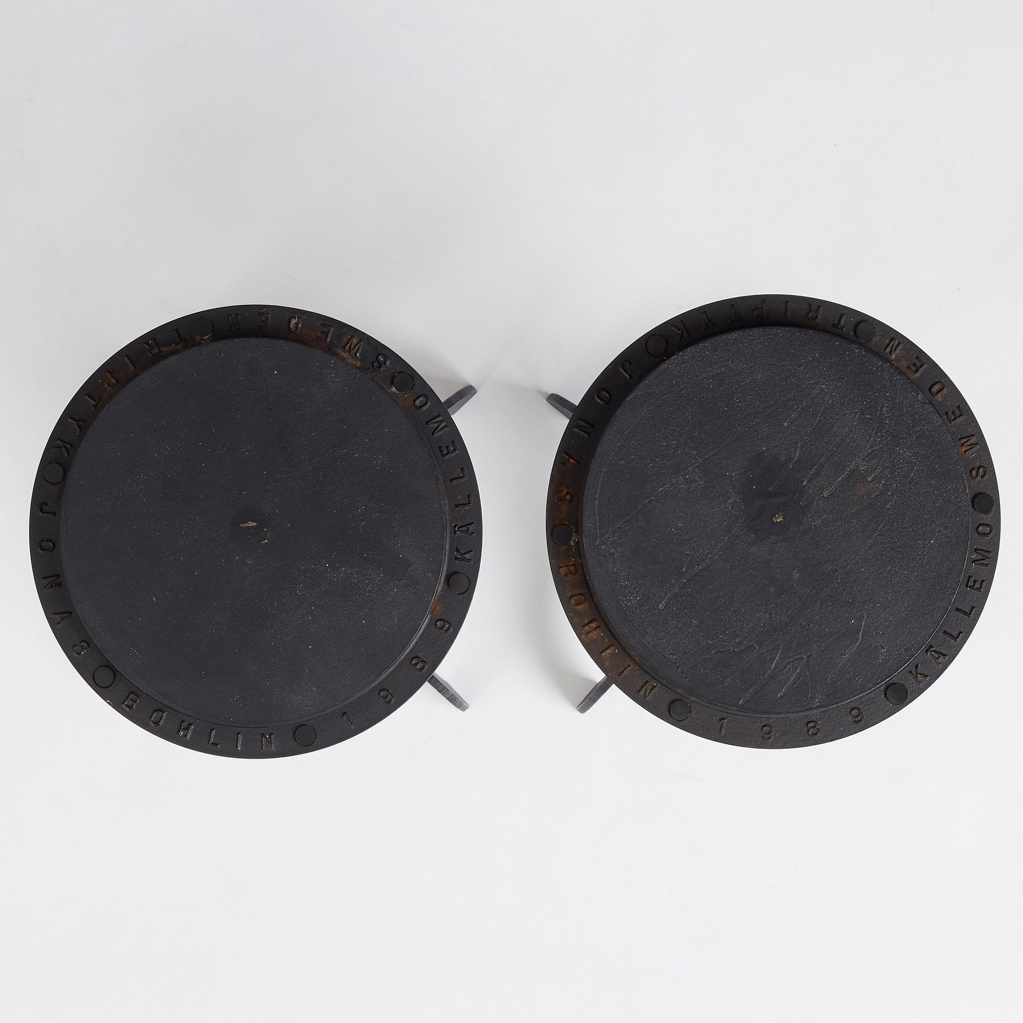Jonas Bohlin, a birch and iron 'Triptyk' table, Källemo, Sweden, post 1989.