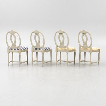 A set of four Gustavian style chairs, 20th Century.