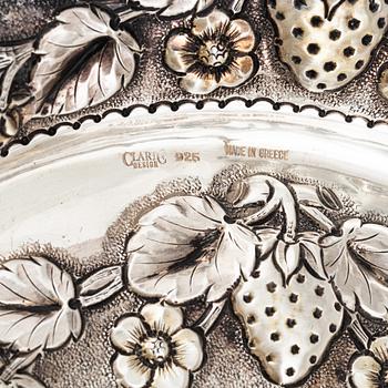 Jardinjär med fat, sterlingsilver, Grekland, 1900-tal.