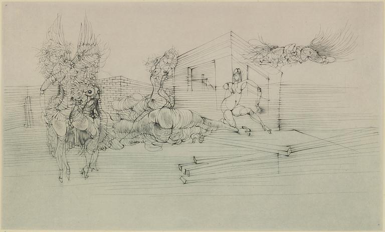 HANS BELLMER, dry point etching,1975,  signed in pencil and numbered HC.