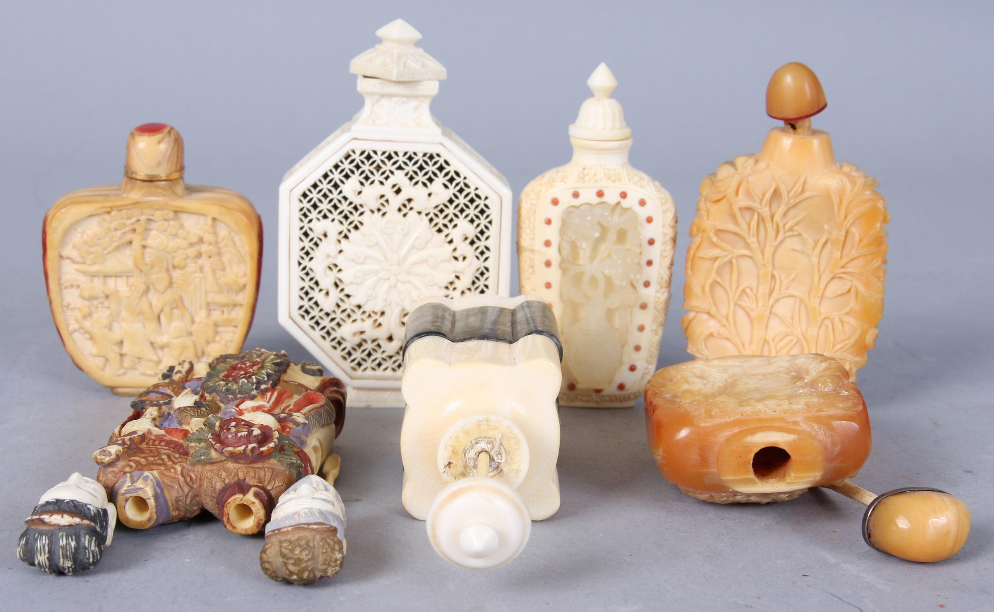 SNUSFLASKOR, 7 st, orientaliska, 1900-tal.