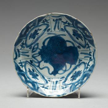 Four blue and white kraak bowls, Ming dynasty, Wanli (1572-1620).