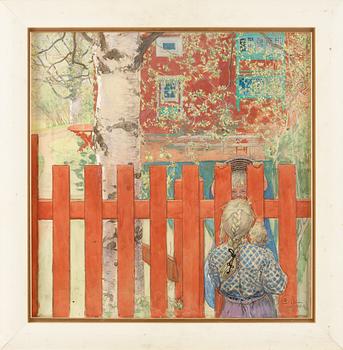Carl Larsson, "Staketet / Vid staketet" (The Fence / By the Fence).