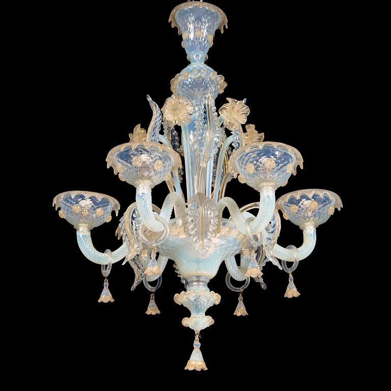 A mid-20th-century Murano glass chandelier.