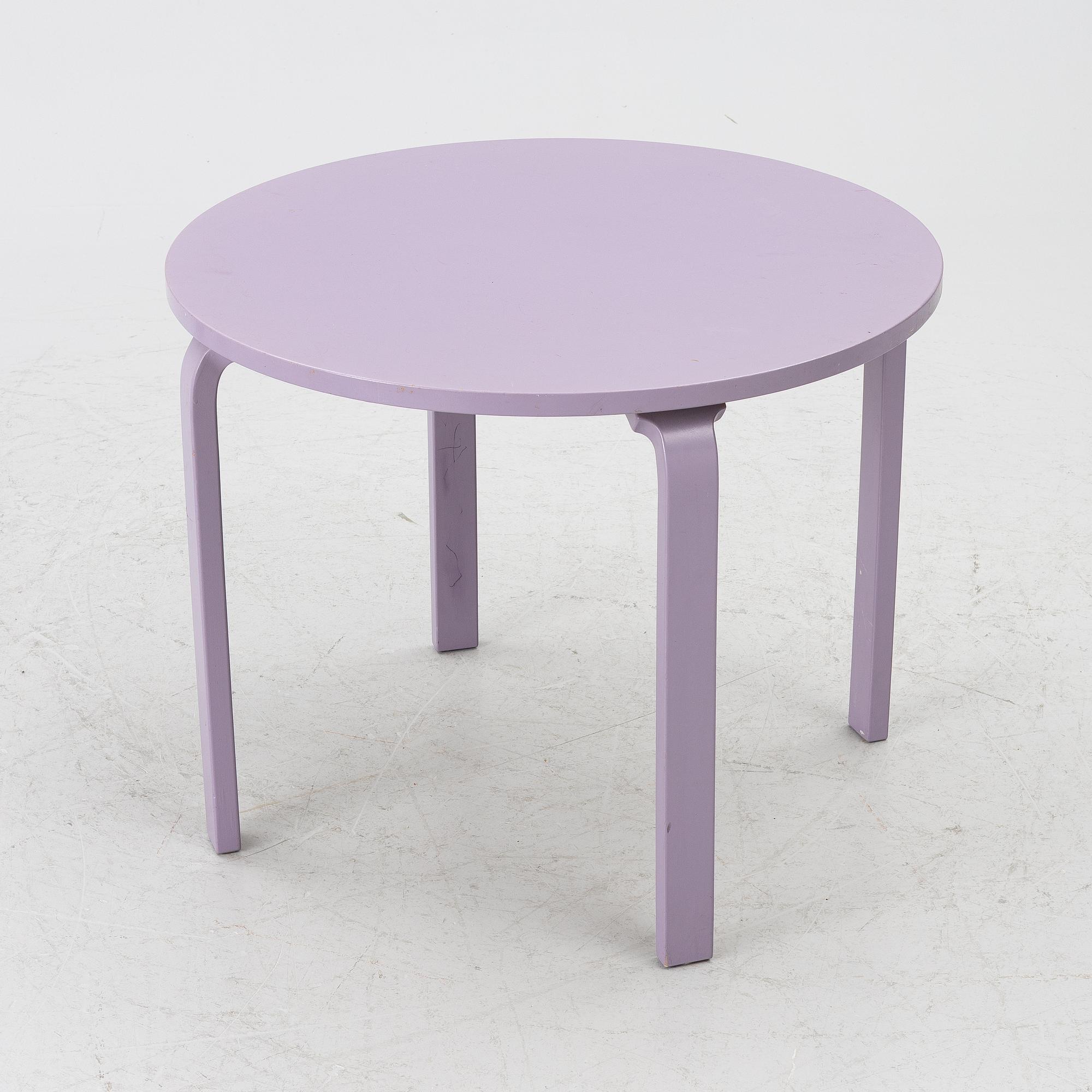 Table, Gärsnäs, and a pair of No. 65 children's chairs by Alvar Aalto.