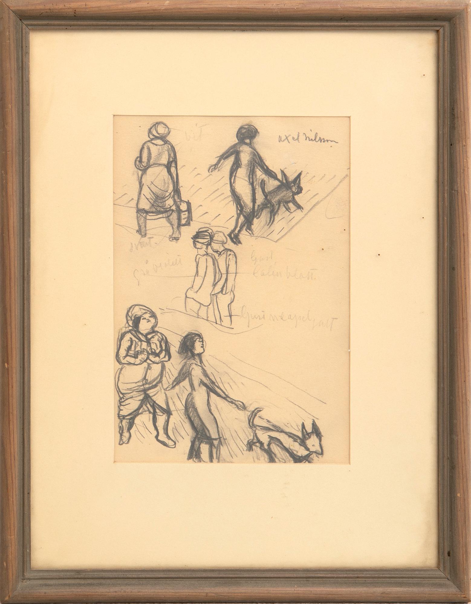 Axel Nilsson, "Promenerande med hundar".