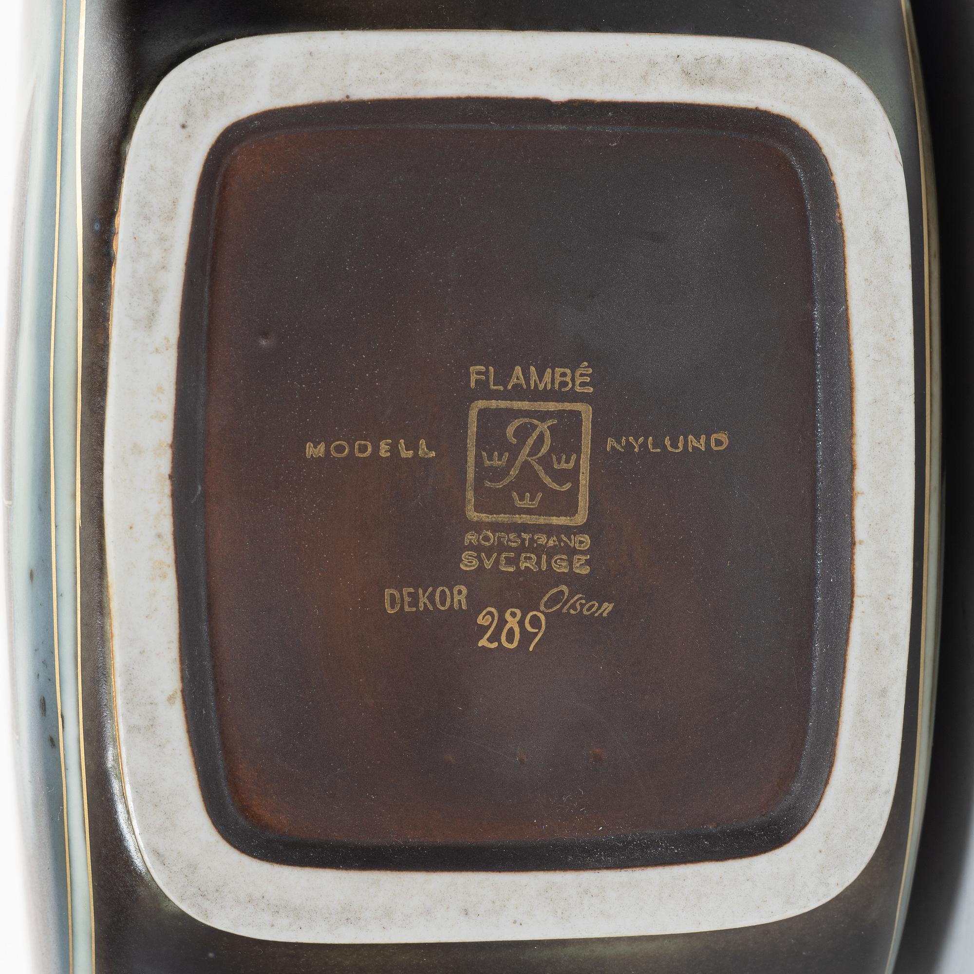 Gunnar Nylund, lockurna, "Flambé", Rörstrand.