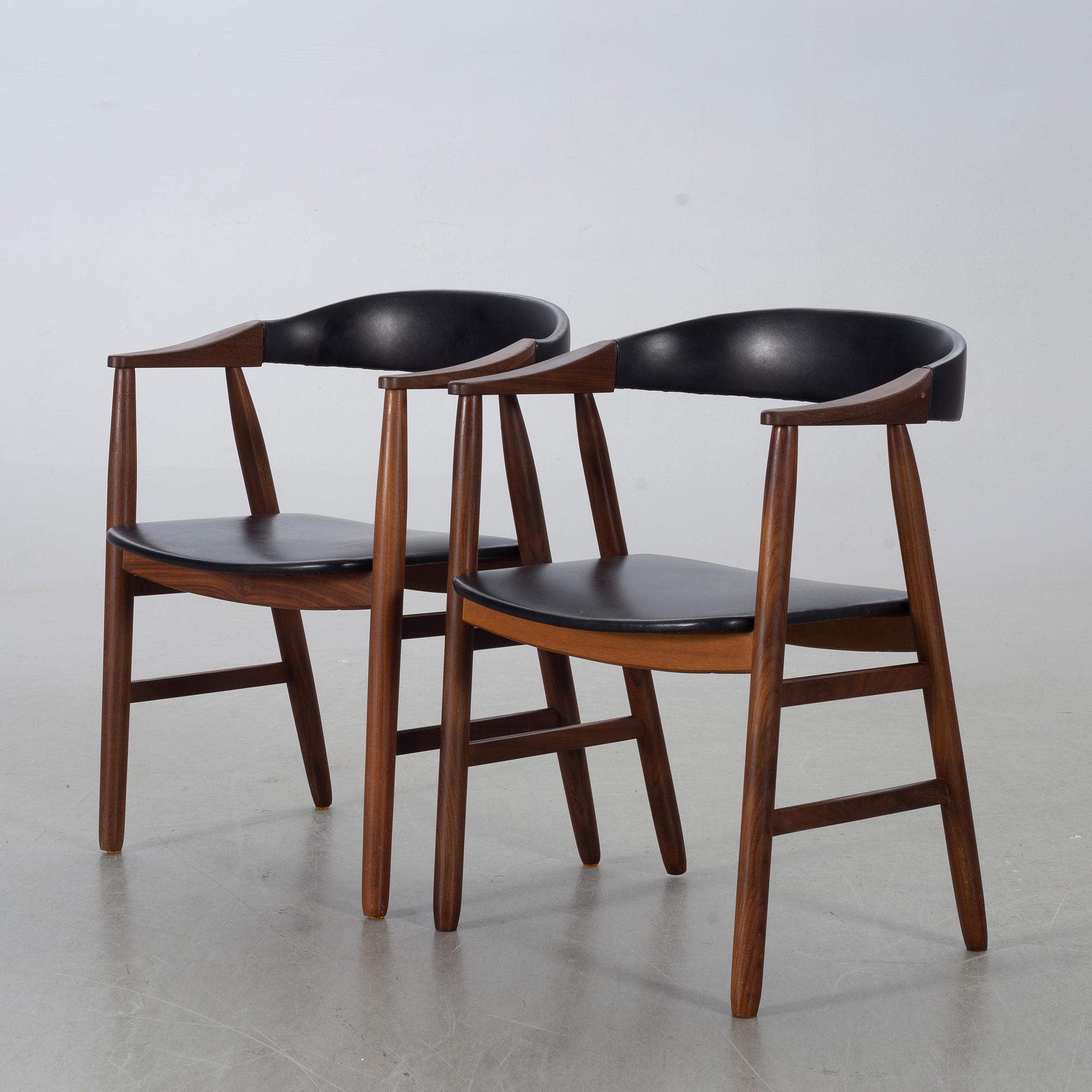 Armchairs, a pair, Farstrup, Denmark, later part of the 20th century.