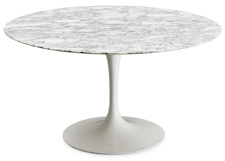 An Eero Saarinen 'Tulip' marble top dinner table, Knoll International, USA.