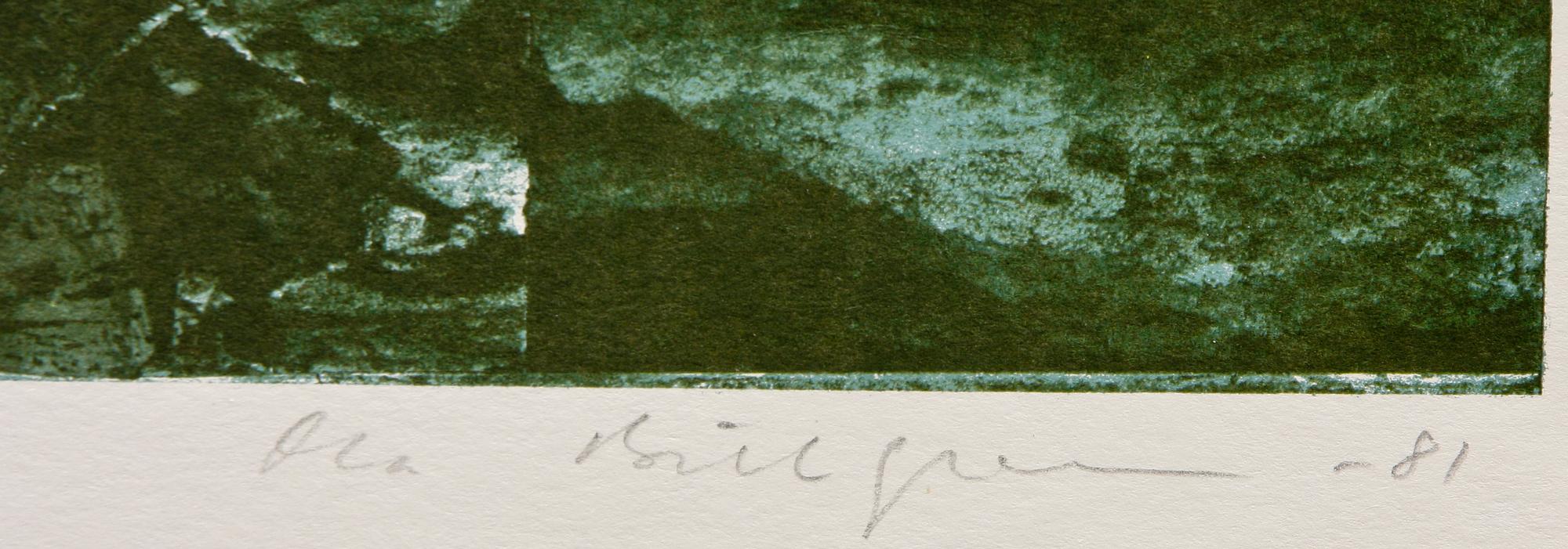 OLA BILLGREN, färglitografi, sign, dat -81, provtryck.