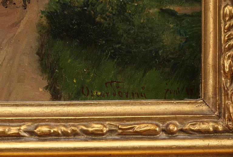 OSCAR TÖRNÅ, olja på pannå. sign o dat juni 1879.