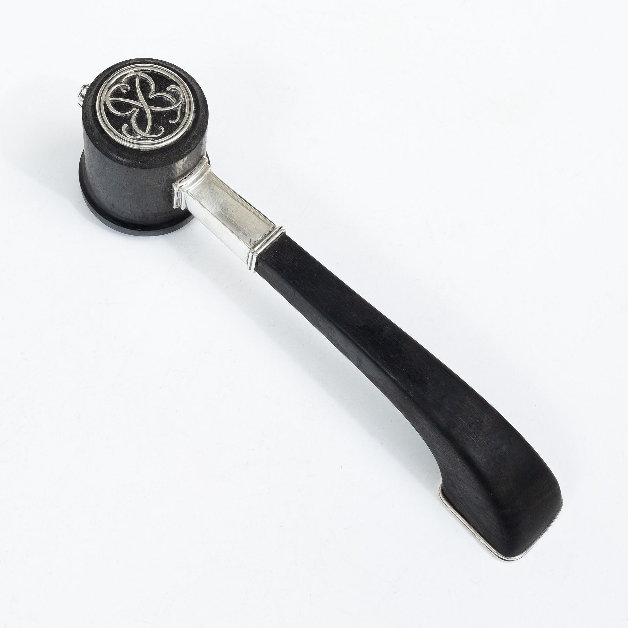 Atelier Borgila, A silver and wood ceremonial mallet, Stockholm, Sweden 1941.
