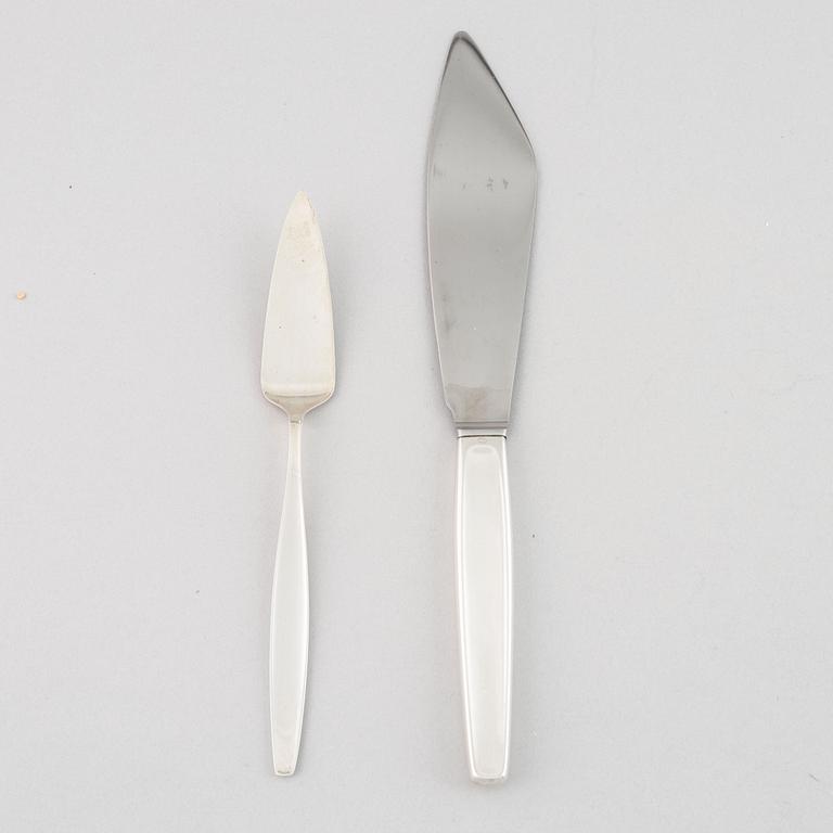 Tias Eckhoff, cutlery set, 99 pieces, sterling silver, "Cypress", Georg Jensen, Denmark.