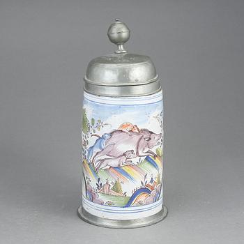 STOP, fajans och tenn, locket med datering 1808.