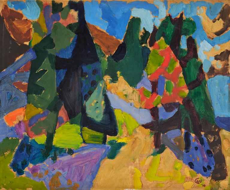 Lennart Rodhe, "Skogsbacke vid havet" (Vävra).