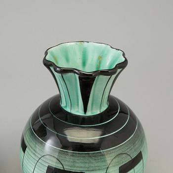 ILSE CLAESSON, VASER, två st, flintgods, Rörstrand, 1928-1936.