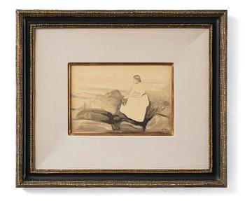 Edvard Munch, "Summer night / Inger on the Beach".