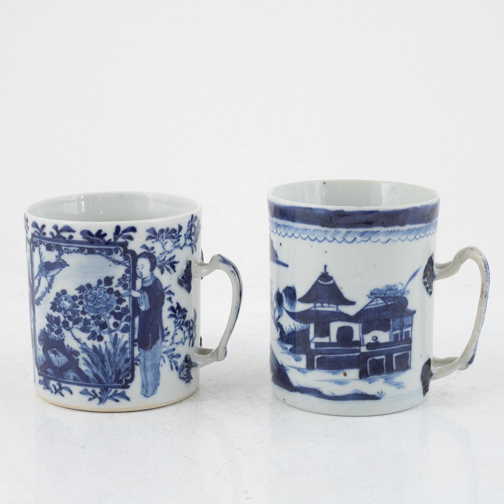 Six pieces of porcelain, Qingdynasty, kina, 18th-19th century.