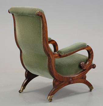 LÄSFÅTÖLJ, senempire, 1800-talets mitt.