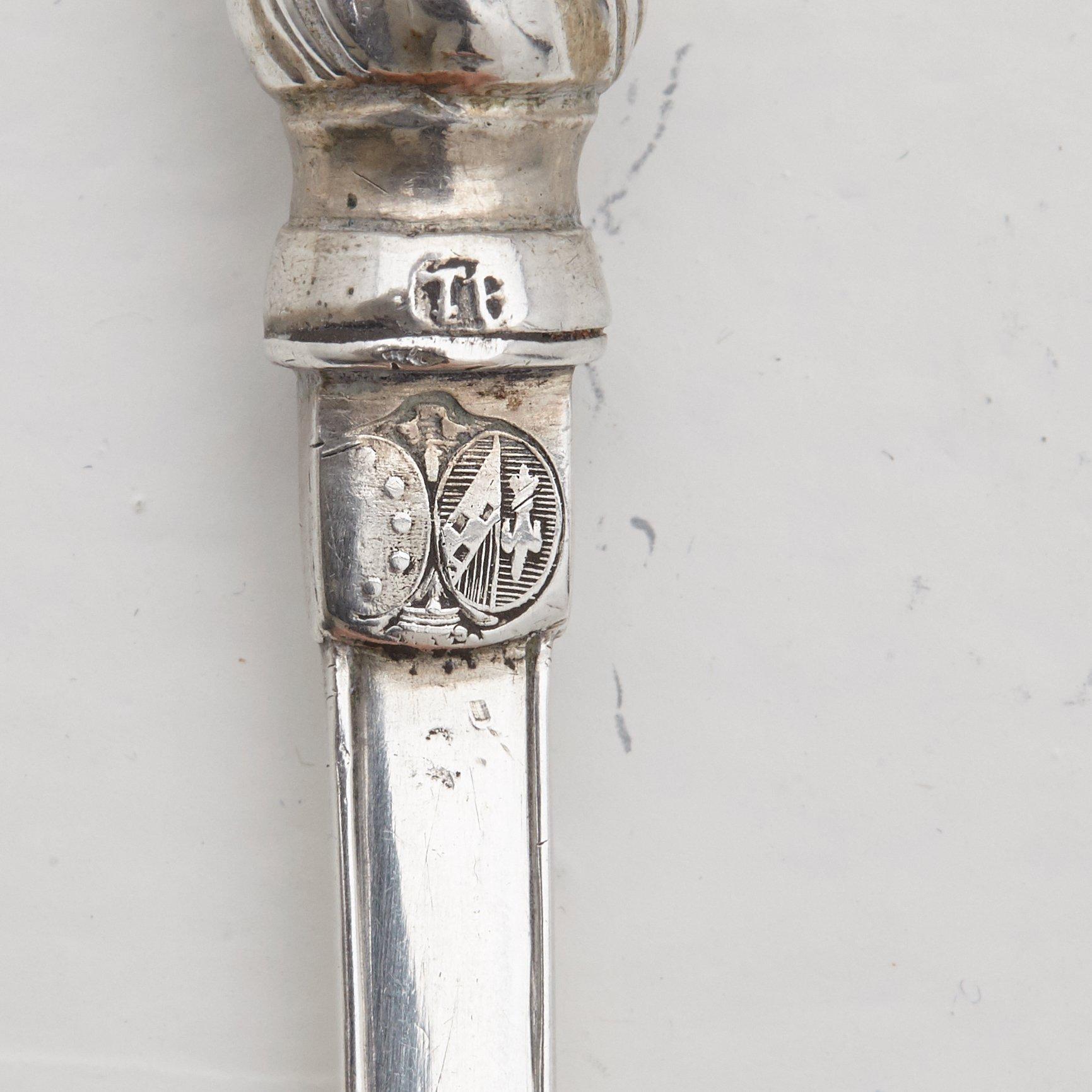 Isak Trybom, dessertgafflar, 6 st, silver, Stockholm 1763. Rokoko.