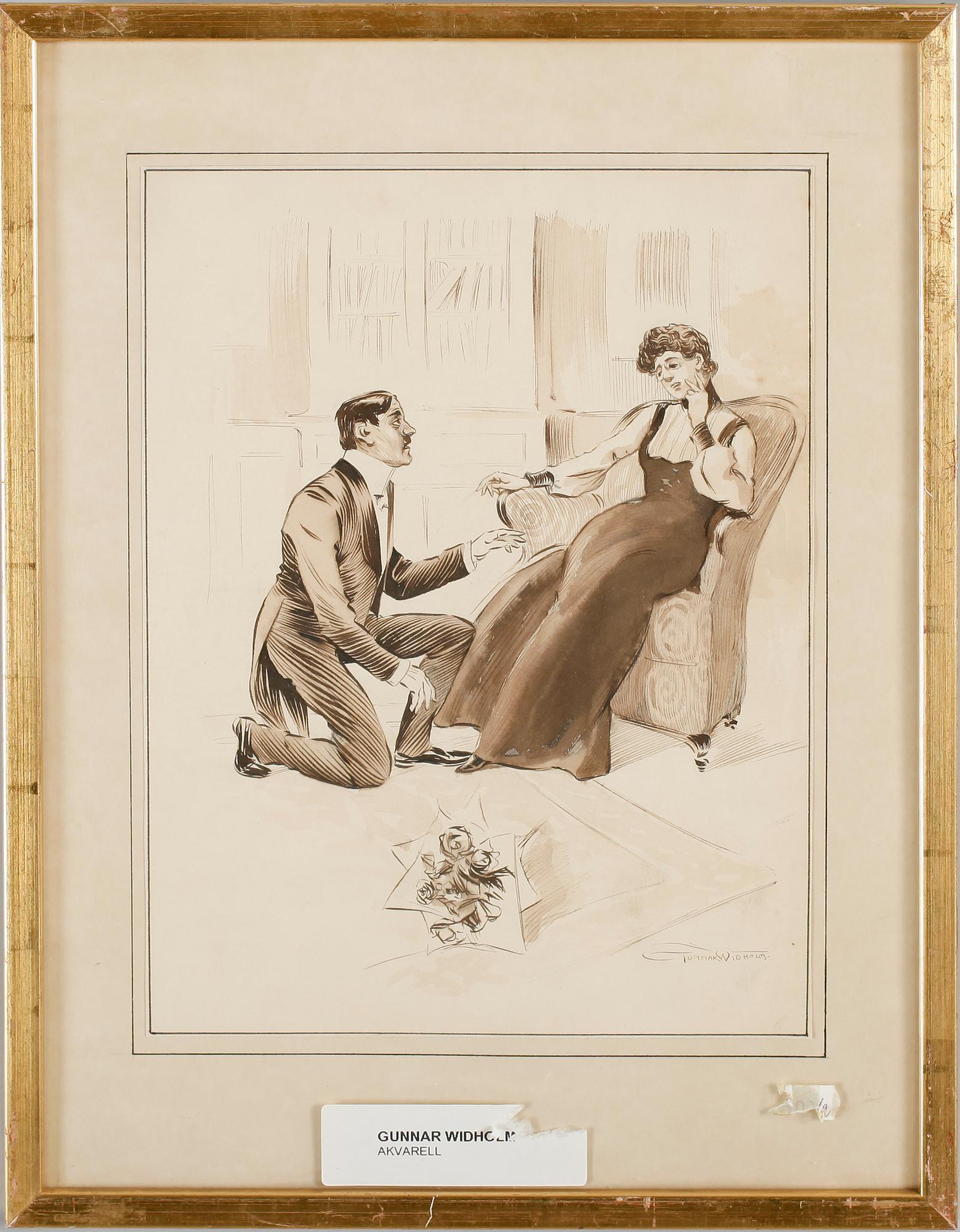 GUNNAR WIDHOLM, 3 st, akvareller, sign.