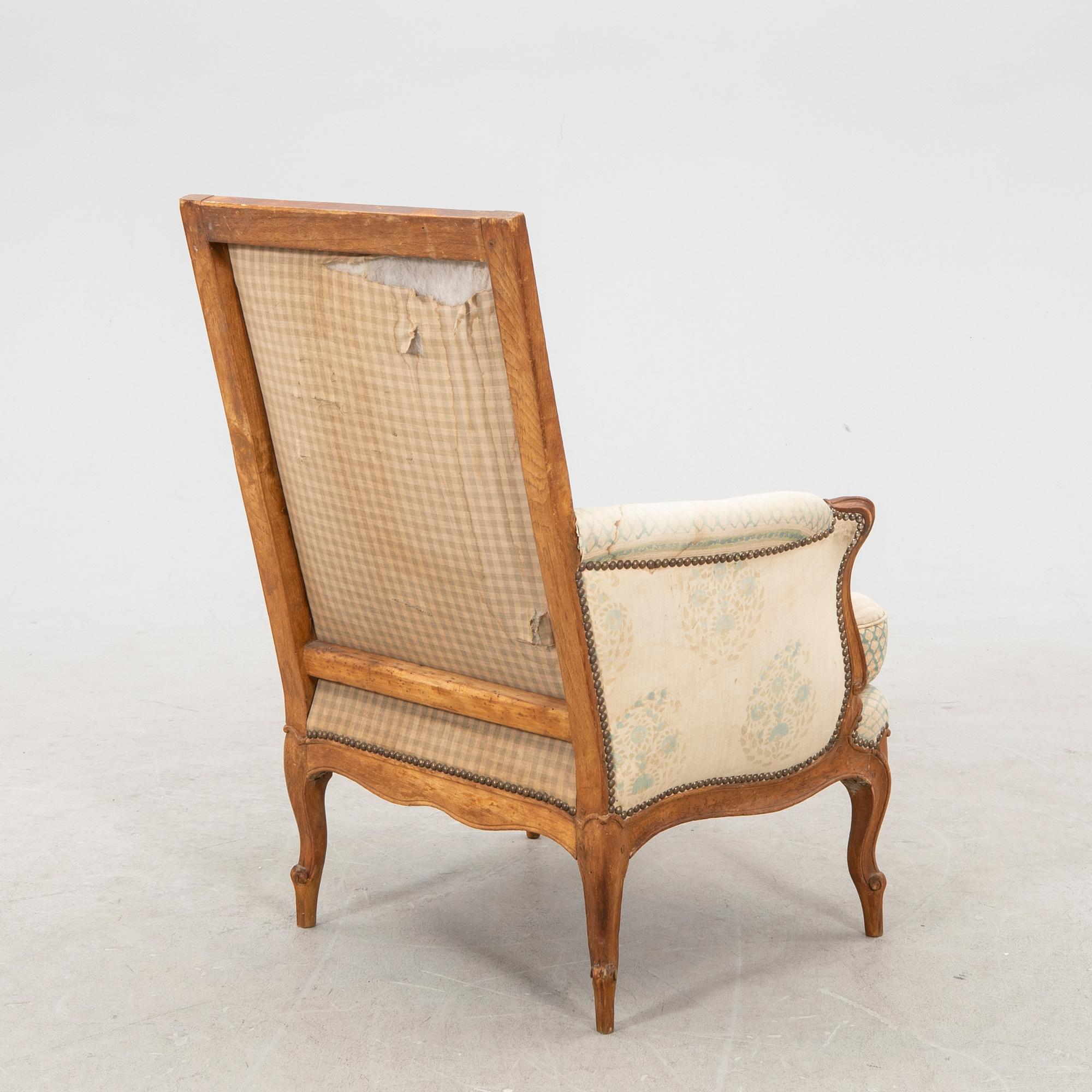 A French Louis XVI armchair signed  Nicolas-Quinibert Foliot.
