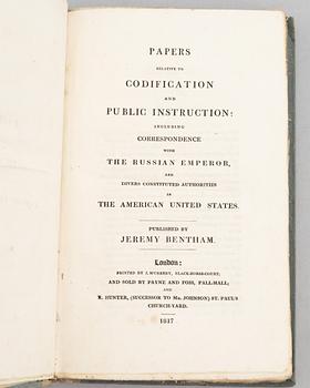 Papers relative to Codification and Public Instruction, 1817.