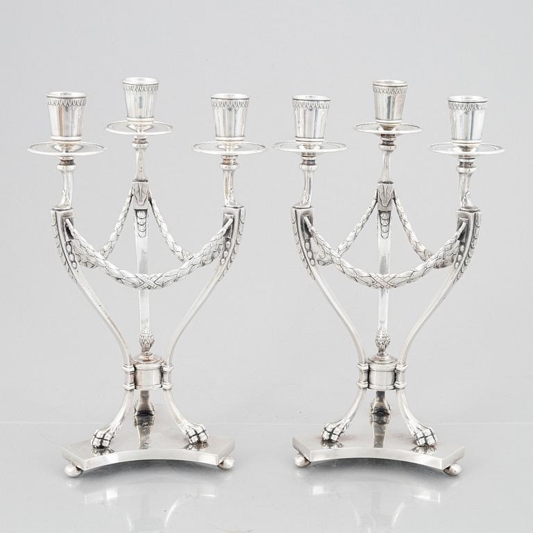 Candelabras a pair, silver plate, CG Hallberg, Stockholm.
