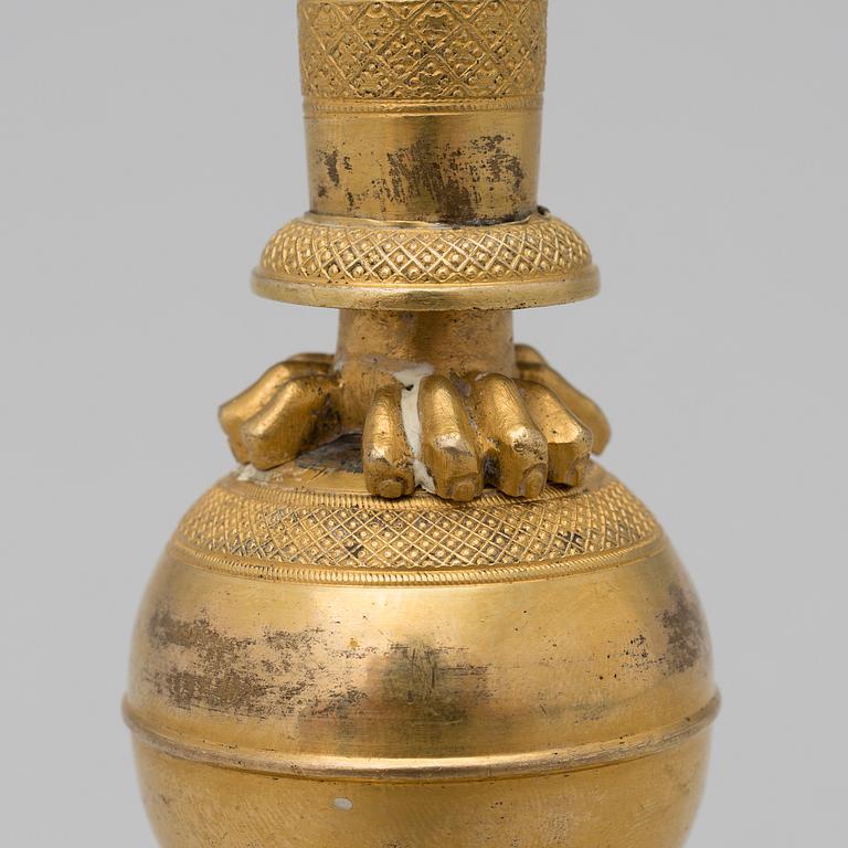 A RUSSIAN CANDLESTICK, ormolu, Moscow ca 1820.