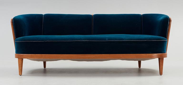 A Carl Malmsten mahogany Swedish Modern sofa, 1940's.