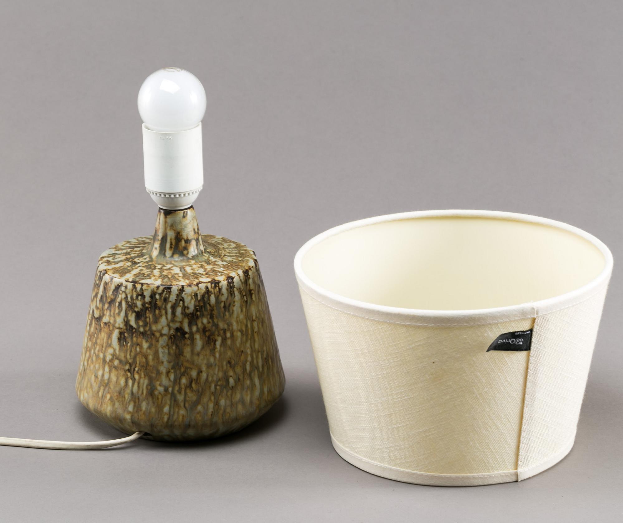 A mid 20th century Gunnar Nylund stoneware table lamp.