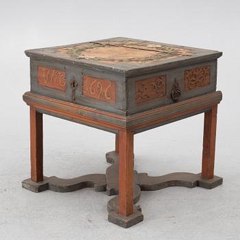 Nightstand, folk art, dated 1693.