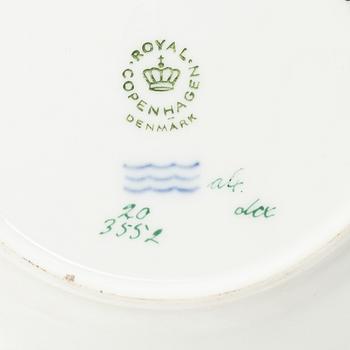 Royal Copenhagen, nine fruit plates, 'Flora Danica', Denmark.