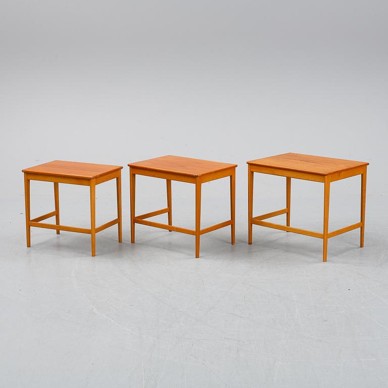 A 1950's teak nesting table.