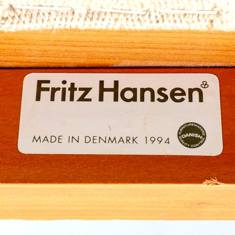 Hans J Wegner, a pair of "China" chairs for Fritz Hansen, Denmark, dated 1994.