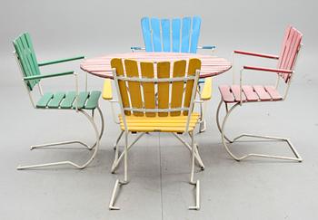 TRÄDGÅRDSMÖBEL, 5 delar, 1900-tal.